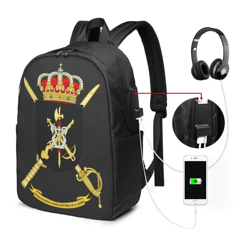 

Spanish Legion Espanola Flag Backpack School Suitable for student holiday and travel backpack laptop USB Backpack