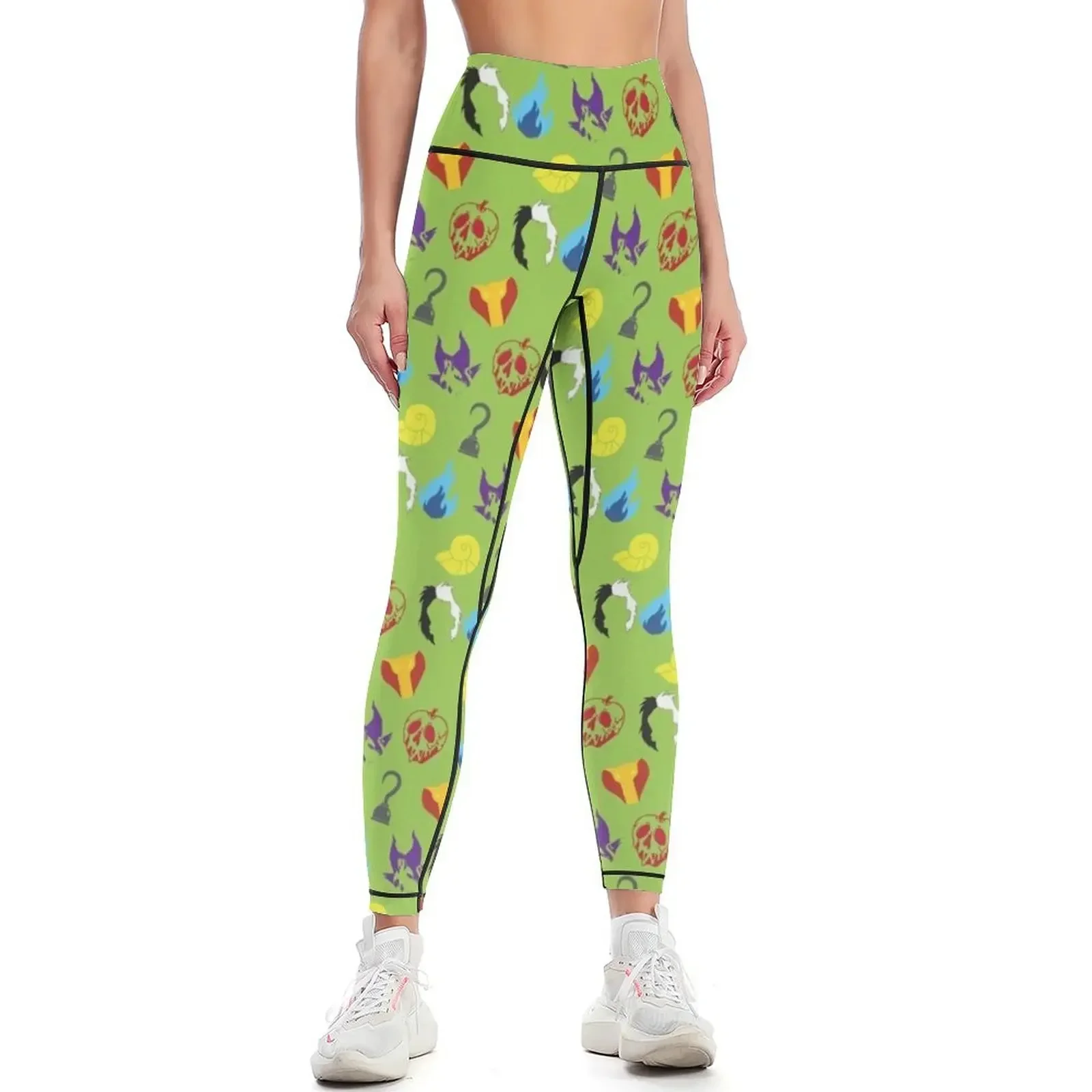 

Леггинсы с узором Villains Pattern, спортивные женские леггинсы с эффектом пуш-ап для спортзала, одежда для спортзала, спортивные брюки, женские леггинсы