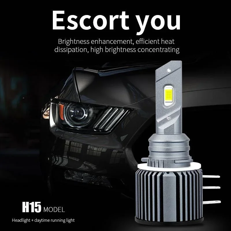 Ultra High Brightness NEW H15 Car LED headlights 6000K White Light Auto Led bulbs H15 LED Canbus No Error car accessories