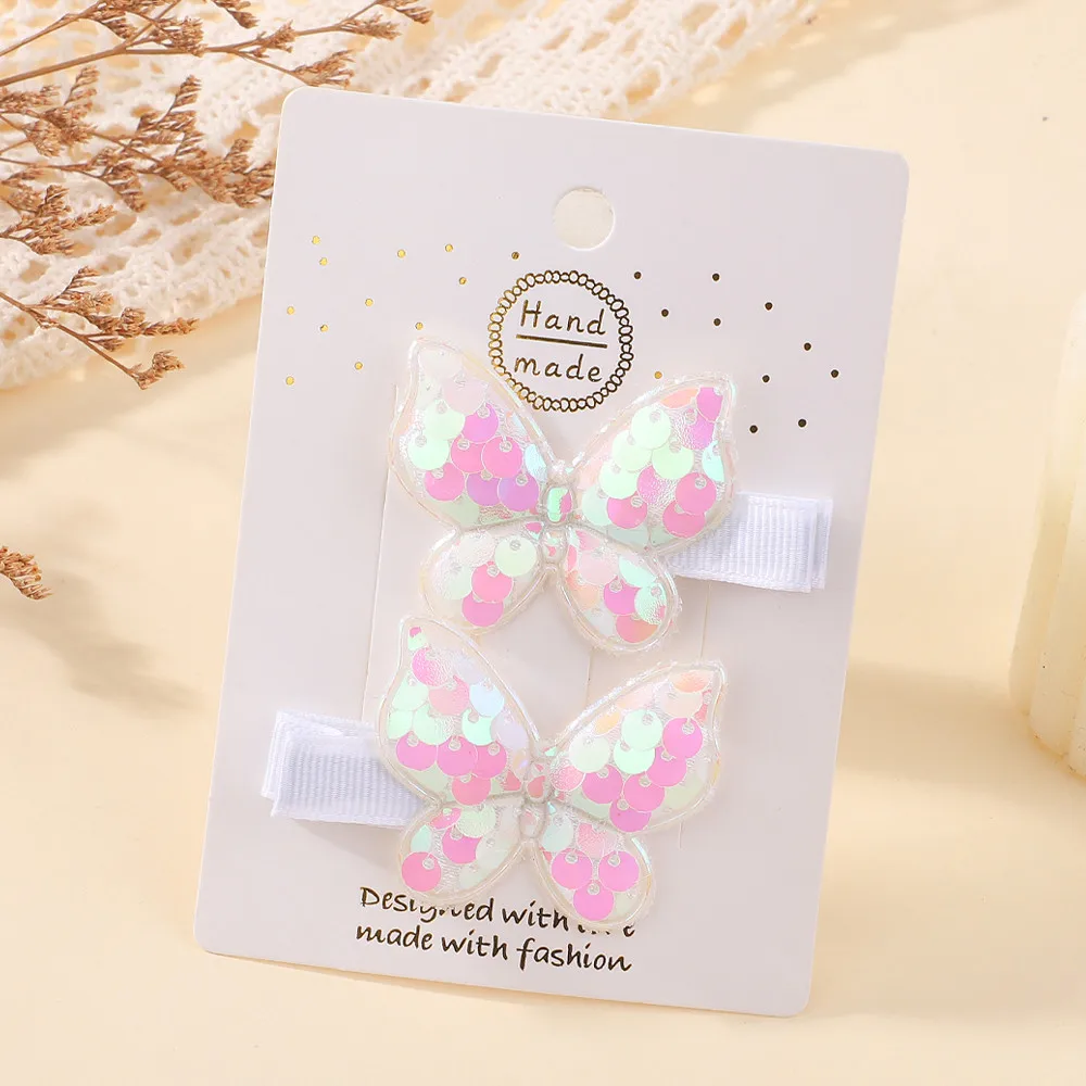 BABY BOWS 2 Stück/Set Niedliche Glitzer-Schmetterling-Haarspangen für Mädchen Haarklammern Kopfschmuck Kinder Performance Party Kopfbedeckung – Detail 7