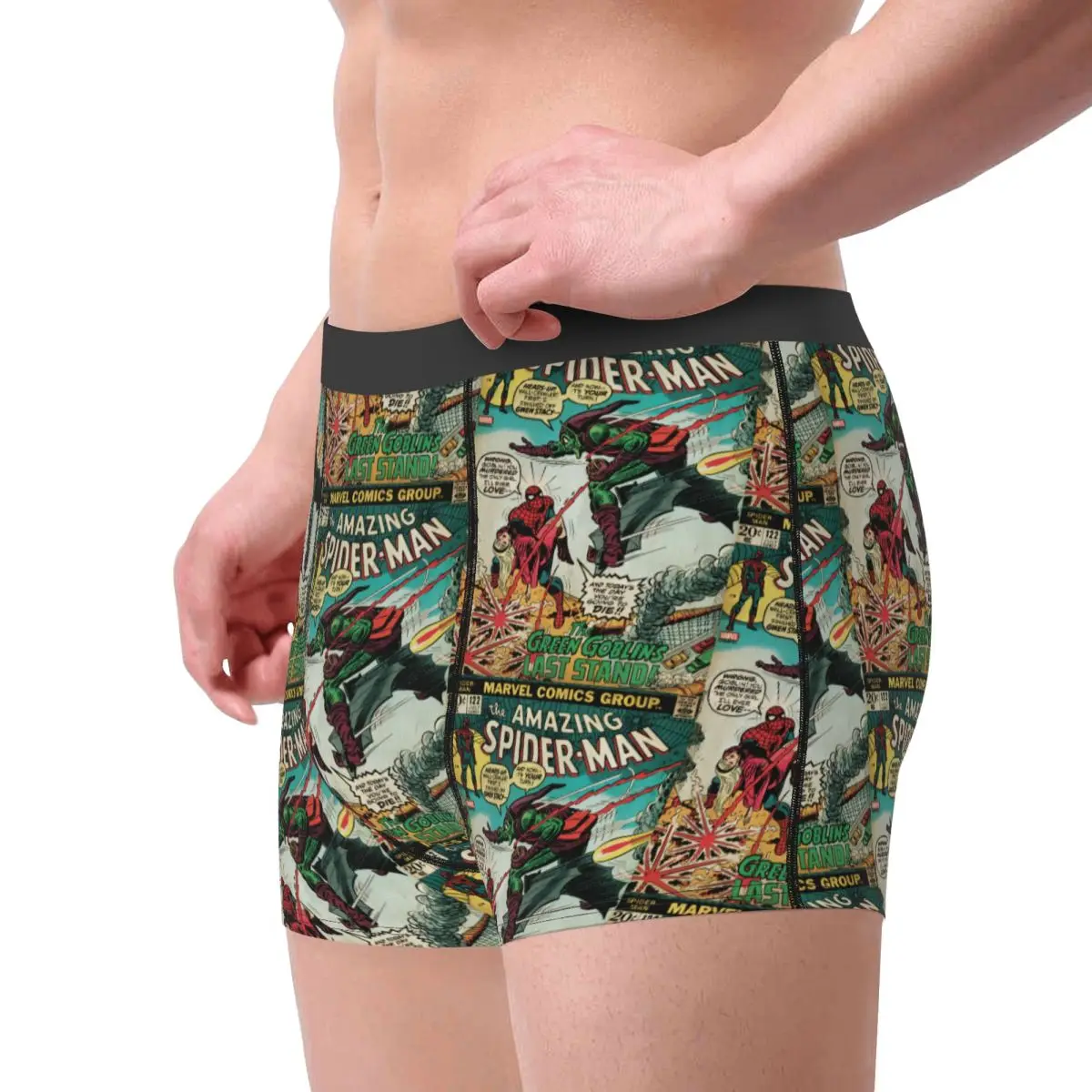 The Amazing Spider-Man Comic Man Underwear Boxer Briefs Shorts Panties Humor Mid Waist Underpants for Homme