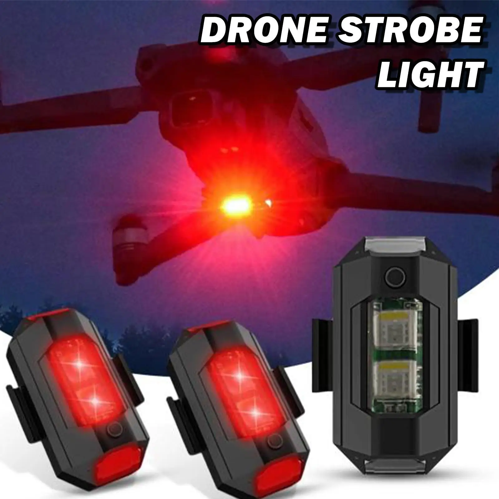 Led Anti-Collision Waarschuwingslampje Mini Signaal Licht Drone Met Strobe Licht 7 Kleuren Richtingaanwijzer Motorfiets