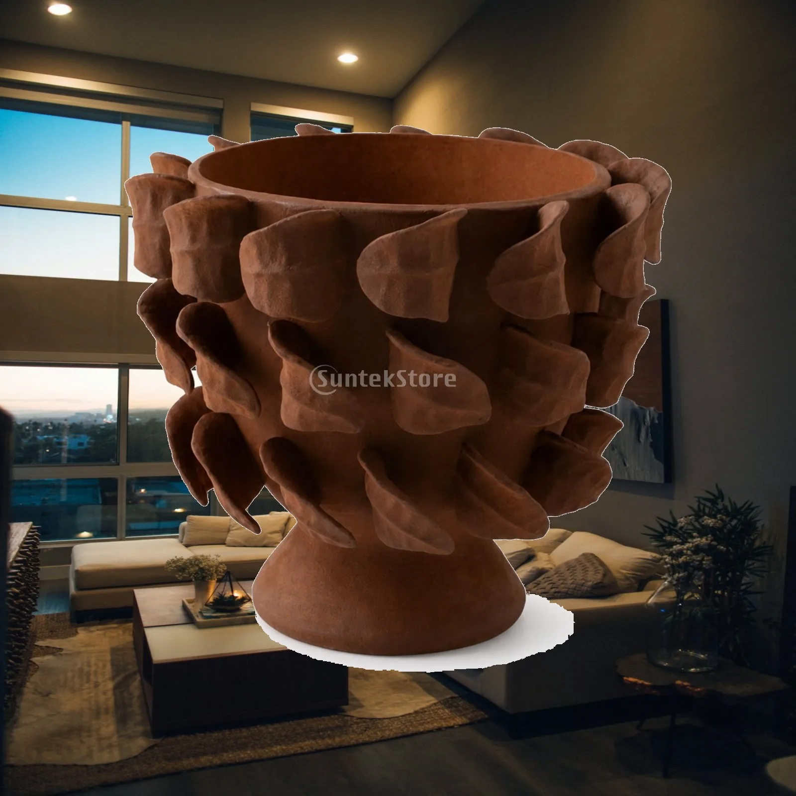 Unique Ceramic Vase Sculptural Hand Formed Modern Aesthetic Vase Decorative for Table Mantel and Hallway