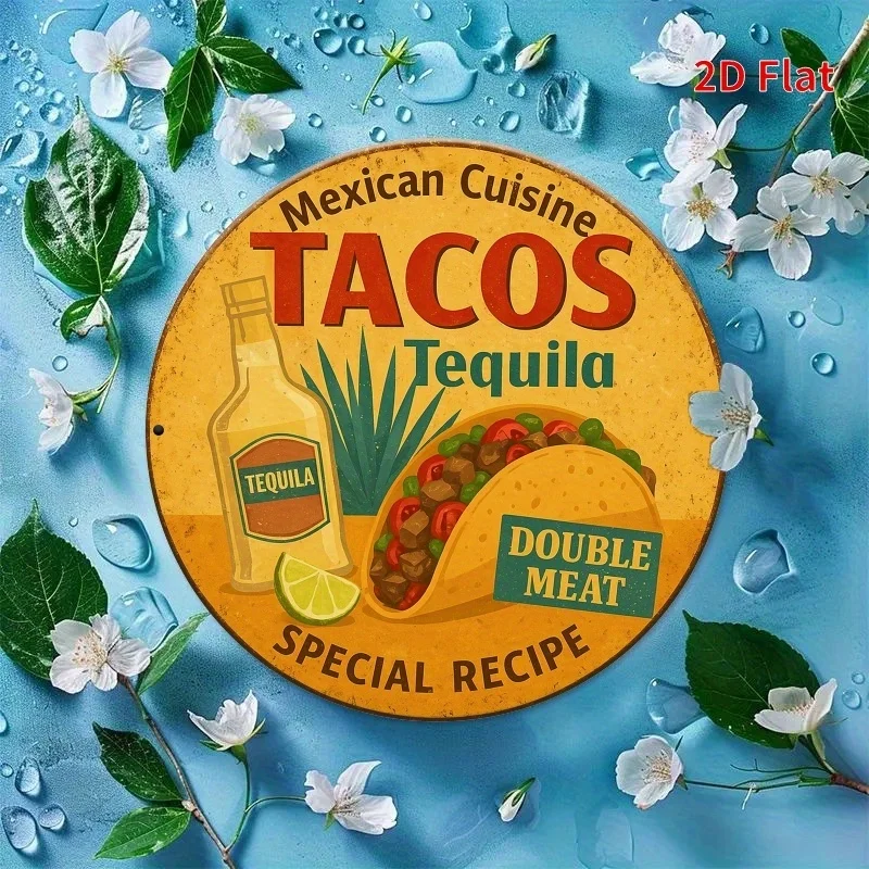 1 pieza de decoración de pared con diseño de tortilla mexicana y tequila, adecuada para bares, cafeterías y restaurantes.