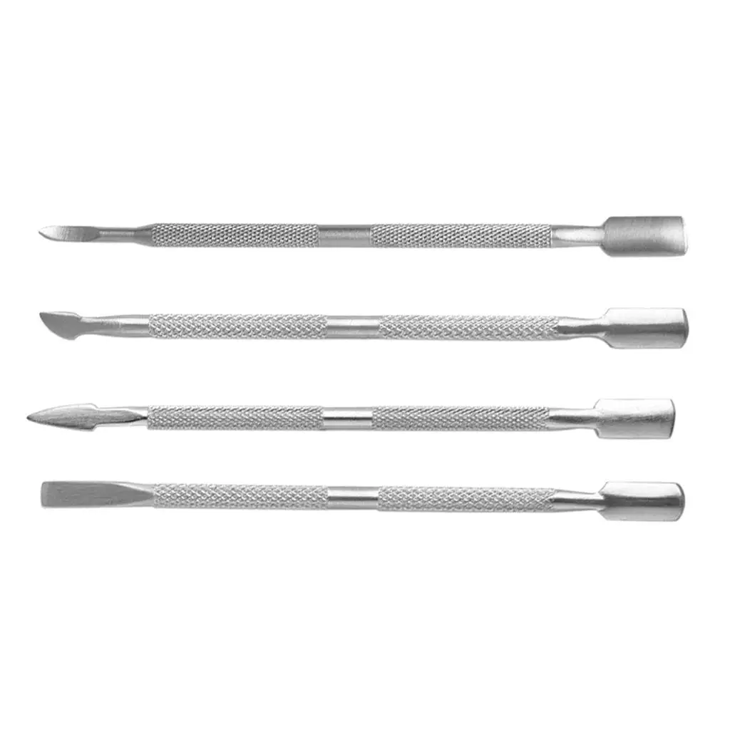 4x Rustproof Cuticle Pusher Spoon Gel Nail Remover Manicure Pedicure Tool