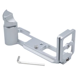 Quick Release Plate for Olympus Pen-F Mini Single Handle L-Type Hand Grip Vertical Bracket Silver