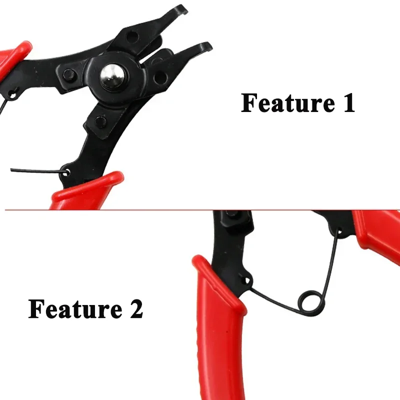 4-In-1 Circlip Pliers Set Multifunctional Snap Ring Crimp Removable Head Retaining Circlip Plier Hand Tool Asscssories Woodwork