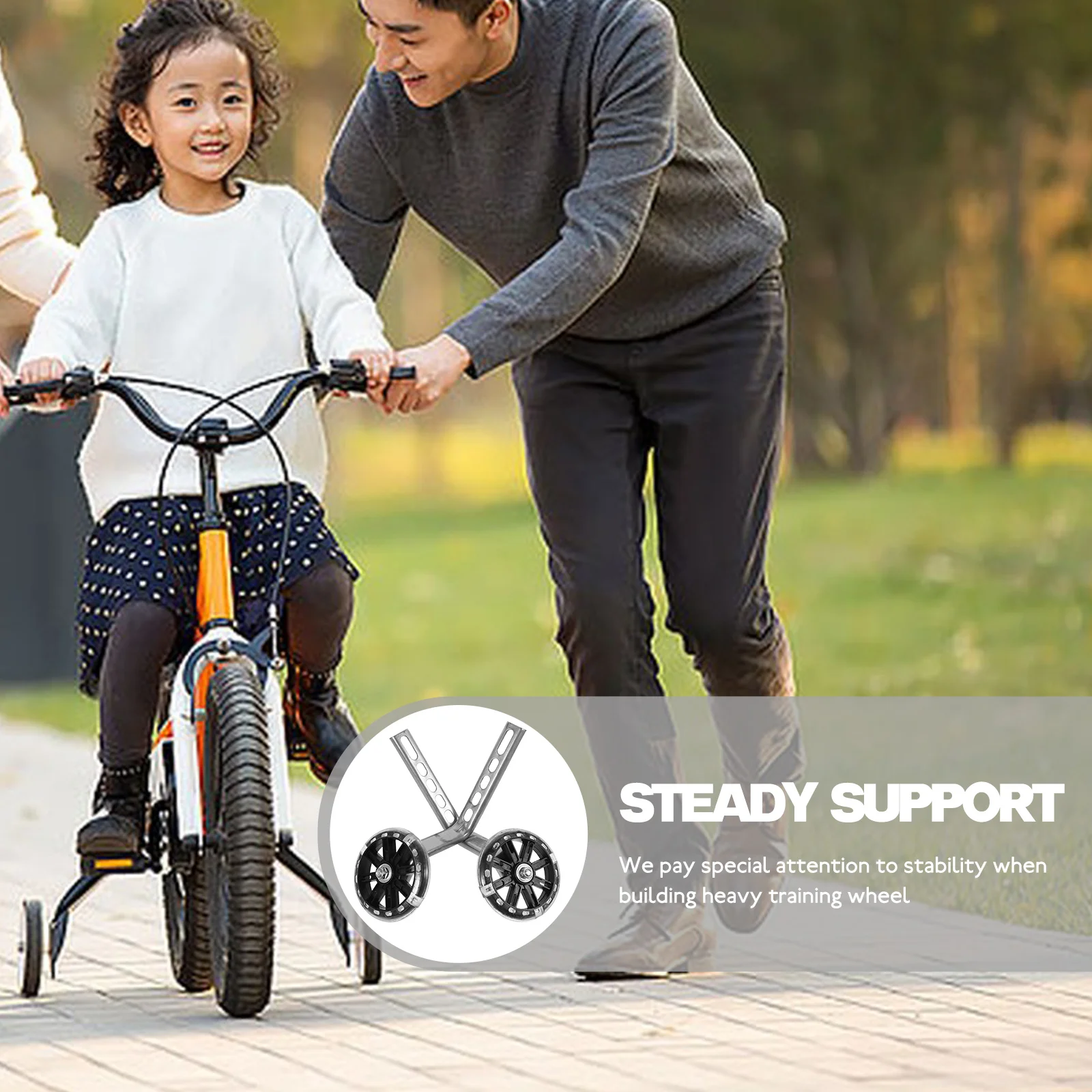 

Flash Training Wheels LED Light Up Kids Bike Accessories Wear Resistant Auxiliary Wheel Black Plastic Stabilizers Safe Mute