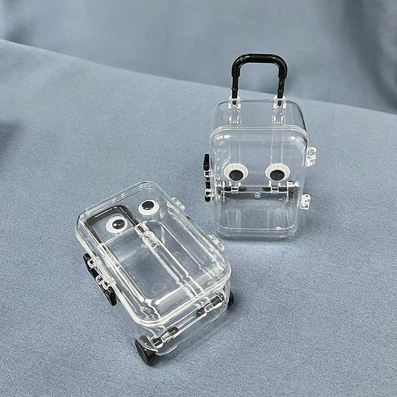 Mini Trolley Box-shaped Jewelry Storage Boxes Desktop Necklace Earring Rings Organizer Decoration