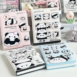 Cute panda theme notebook color page illustration soft leather magnetic buckle notepad children's cartoon diary