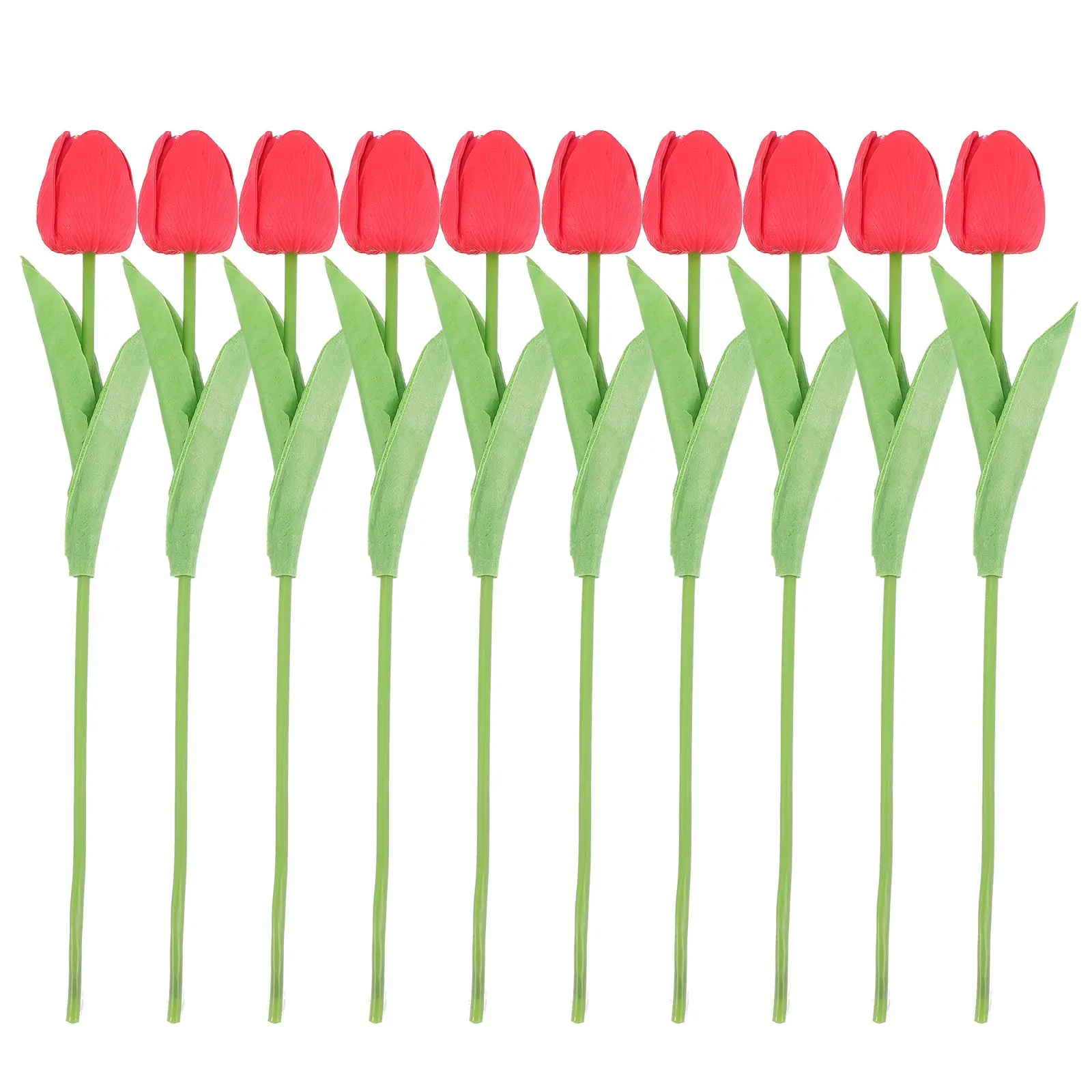 

10 Pcs Artificial Tulips Real Touch Simulation Flowers Silk Bouquet Home Wedding Decor Faux Floral Arrangement