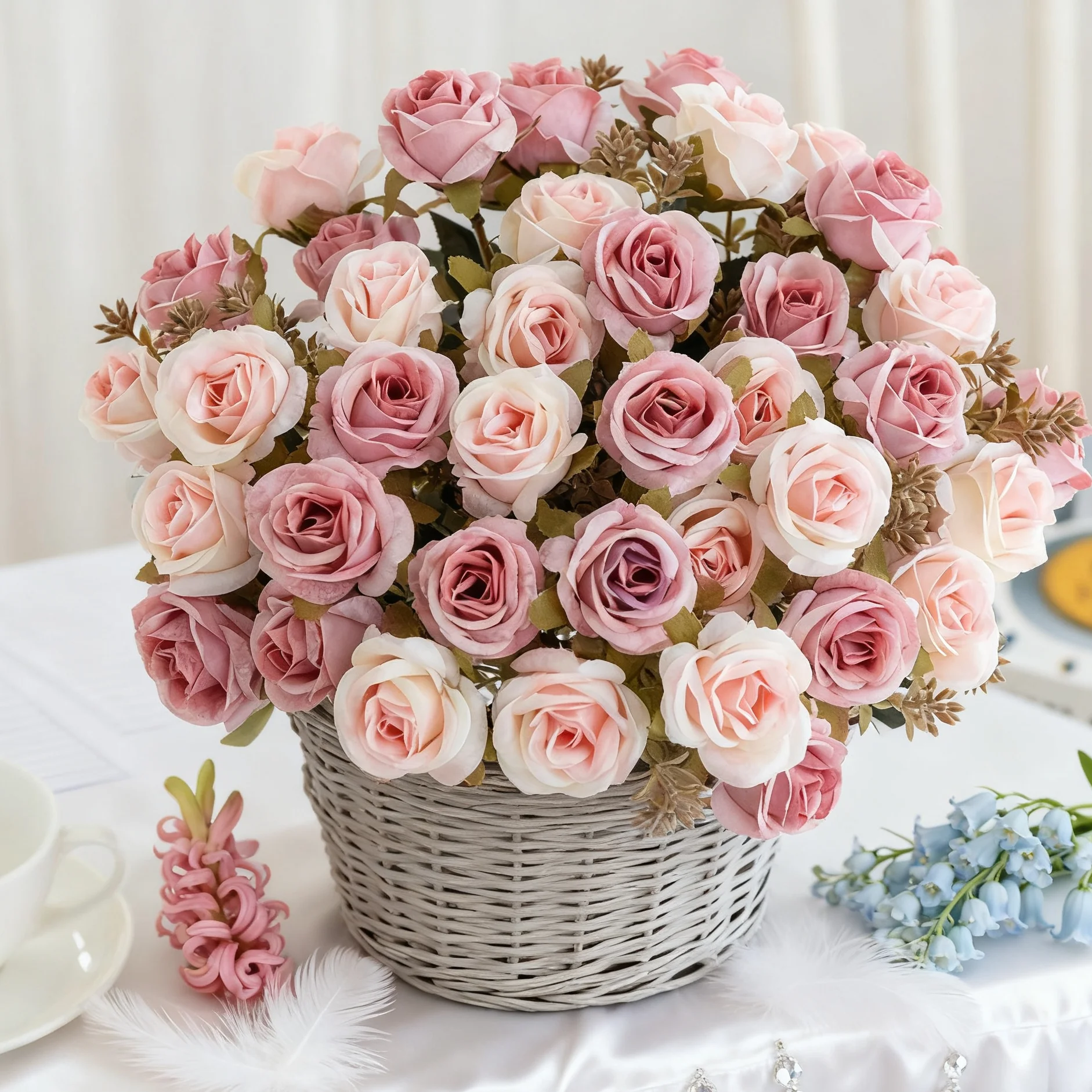 Artificial flower silk rose home office vase high-quality decoration outdoor garden Valentine'sDay wedding bridal party DIY prop