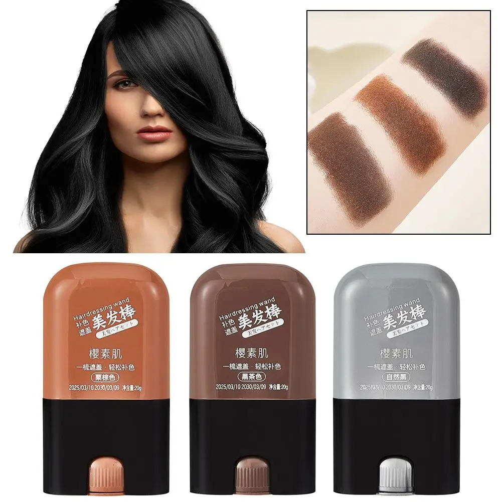 Portable 2in1 Hair Dye Stick With Comb Waterproof Hairline Root Concealer Stick Long Lasting Temporary Hair Coloring Coverage Pe