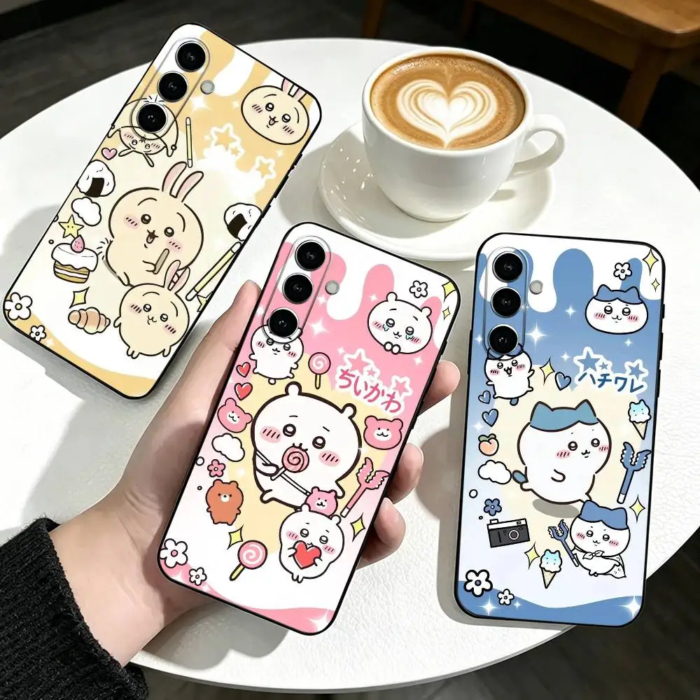 K-Kawaii C-chiikawa-S   Phone Case For Samsung Galaxy A73,A72,A71,A70,A53,A52,A51,Soft Silicone Black Cover