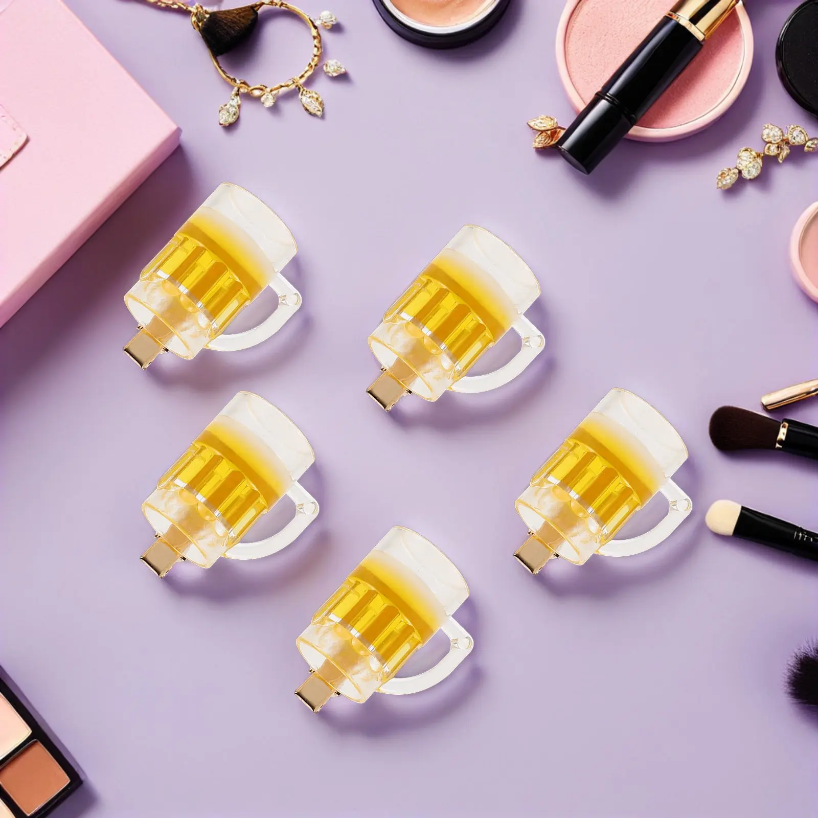 20Pcs Cheers Hair Accessories Beer Mug Shaped Hair Clips for Women Decorative Snap Barrettes Fun Photo Props Party Outfit