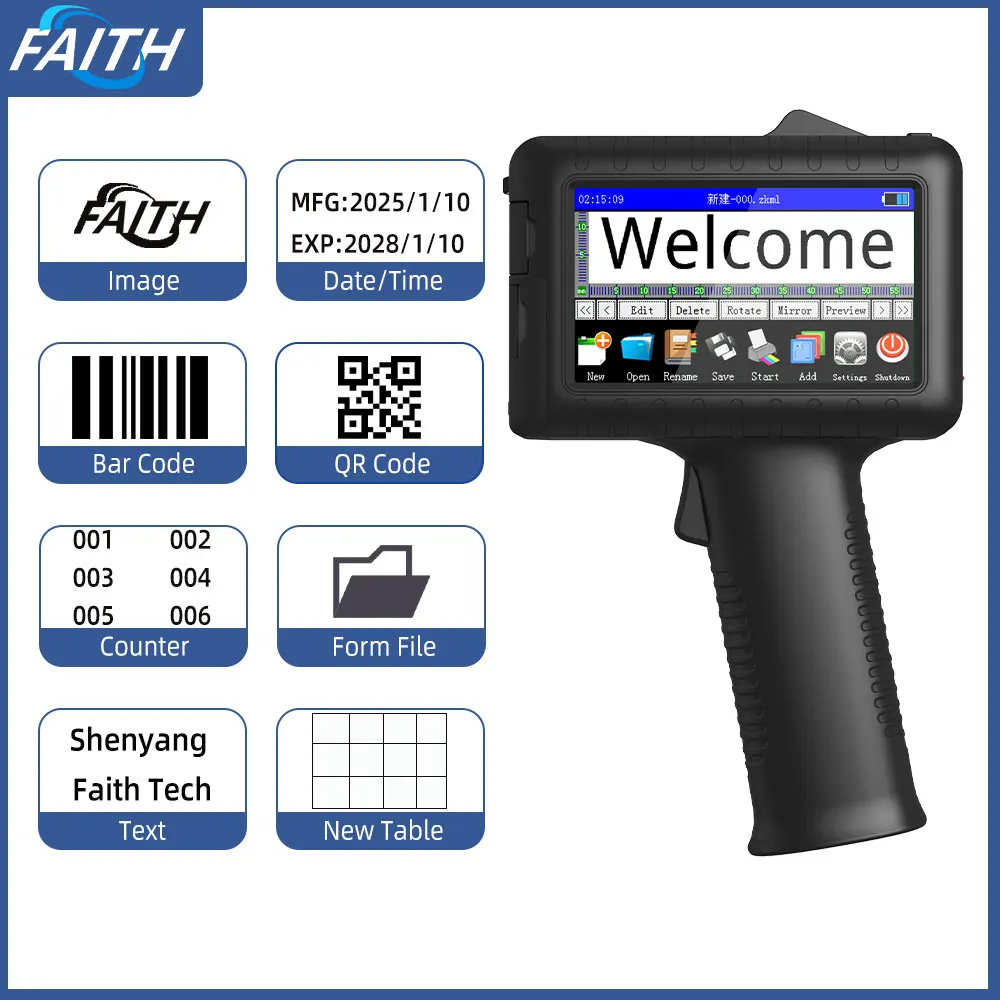 Faith-mesin pengkode kode QR, Printer Inkjet tanggal dan kode QR multifungsi untuk kemasan 12.7mm