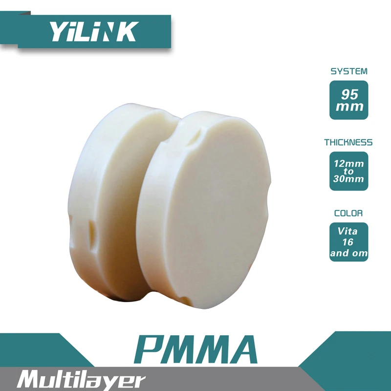 

3 Pieces Zirkonzahn Multilayer PMMA Block Height 20mm for Temporary Crowns And Bridge