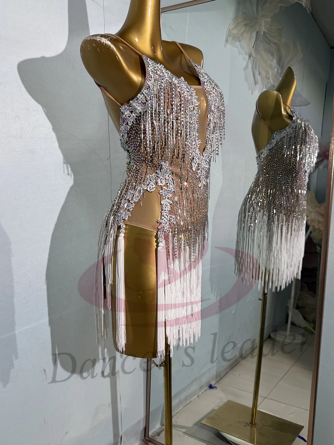 라틴 댄스 성인 어린이 드레스 라인 석 하이 엔드 맞춤형 눈송이 서스펜더 탱고 여성 성인 전문 의류