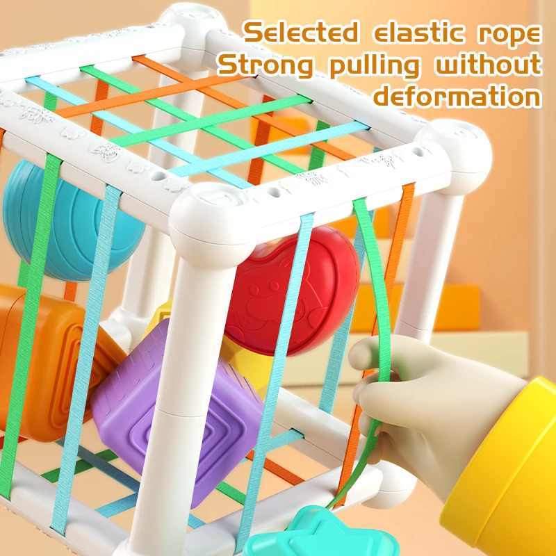 Brinquedo educacional de treinamento em formato de cubo de arco-íris, cor de dedo, para crianças, bebê, aprendizagem precoce, brinquedo cognitivo, números geométricos