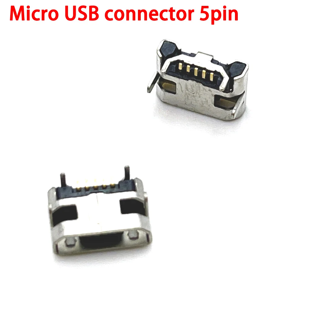 50pcs/lot Micro USB connector 5pin seat Jack Micro usb Four legs 5P Inserting plate seat Mini usb connector