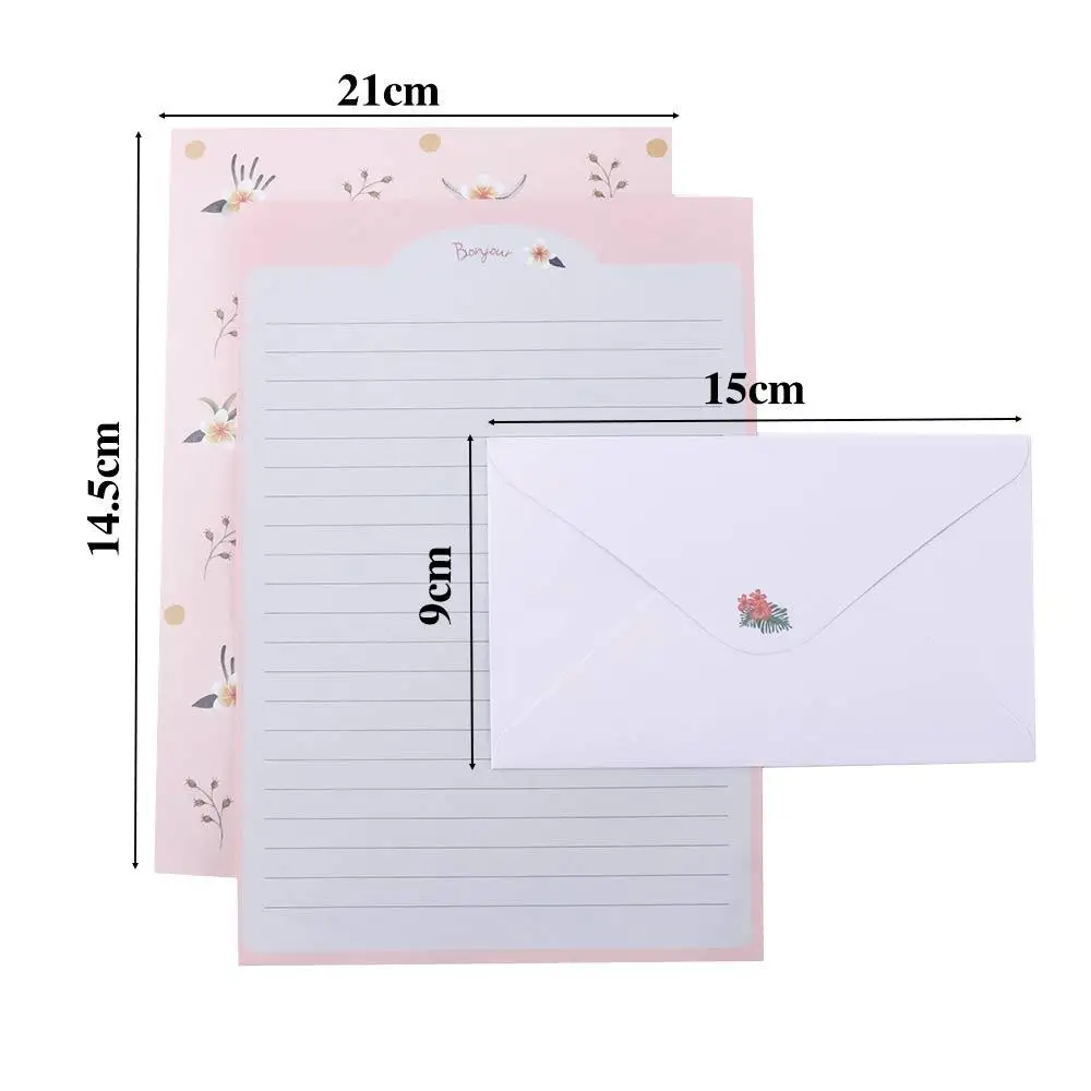 Day Office Supplies Beautiful Flower Letter Pad Gift Envelope Cartoon Envelope Letter Paper Stationery Paper Writing Paper