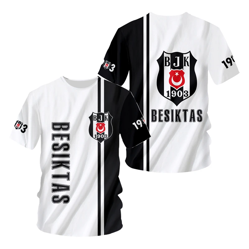 2024 Summer short sleeve men's T-shirt Türkiye Istanbul football T-shirt 3D printing Y2k T-shirt loose sports T-shirt Tops view 2