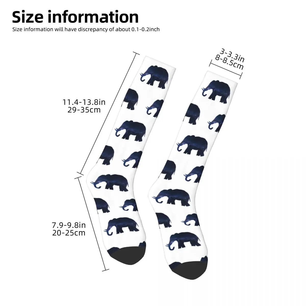 Milky Way Elephant Socks Harajuku Sweat Absorbing Stockings All Season Long Socks Accessories for Unisex Gifts