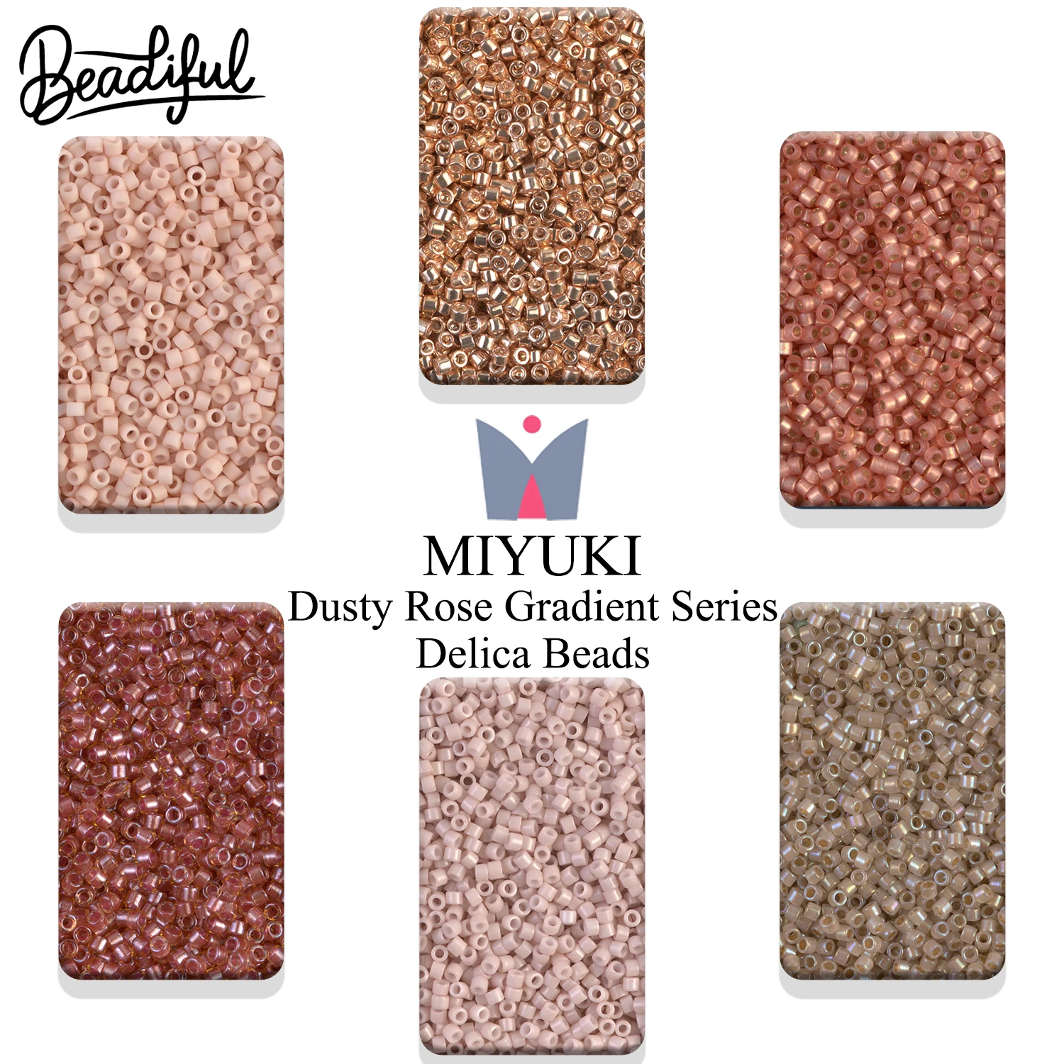 10g/2000 piezas MIYUKI DELICA BEADS 11/0 - Serie Dusty Rose, Cuentas de Vidrio Japonesas para Manualidades, Pendientes y Joyería