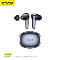 Awei-T90 In-ear/Half-in-ear Free Switching Earphones 2 in 1 ENC Noise Canceling Bluetooth Headset Wireless Bluetooth Headphone