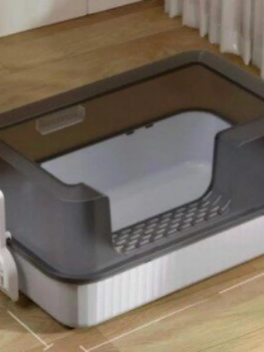 厚みのあるオープン型猫用トイレ特大サイズ飛沫防止猫トイレ猫の糞容器ペット用品猫用トイレ