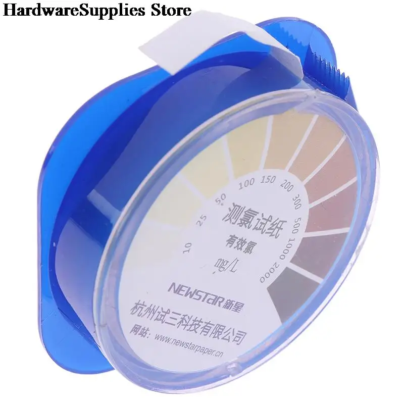 1Roll Chlorine Test Paper Strips Range 10-2000mg/lppm Color Chart Cleaning Water Testing Measuring