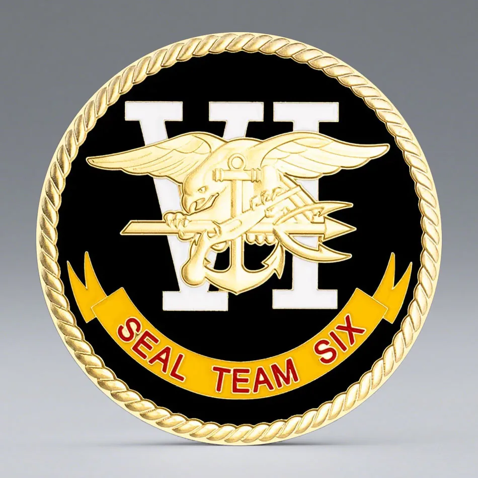 New Seal Team Six Naval Special Warfare Gold Plated Souvenir Coin Colorized Art Commemorative Coin