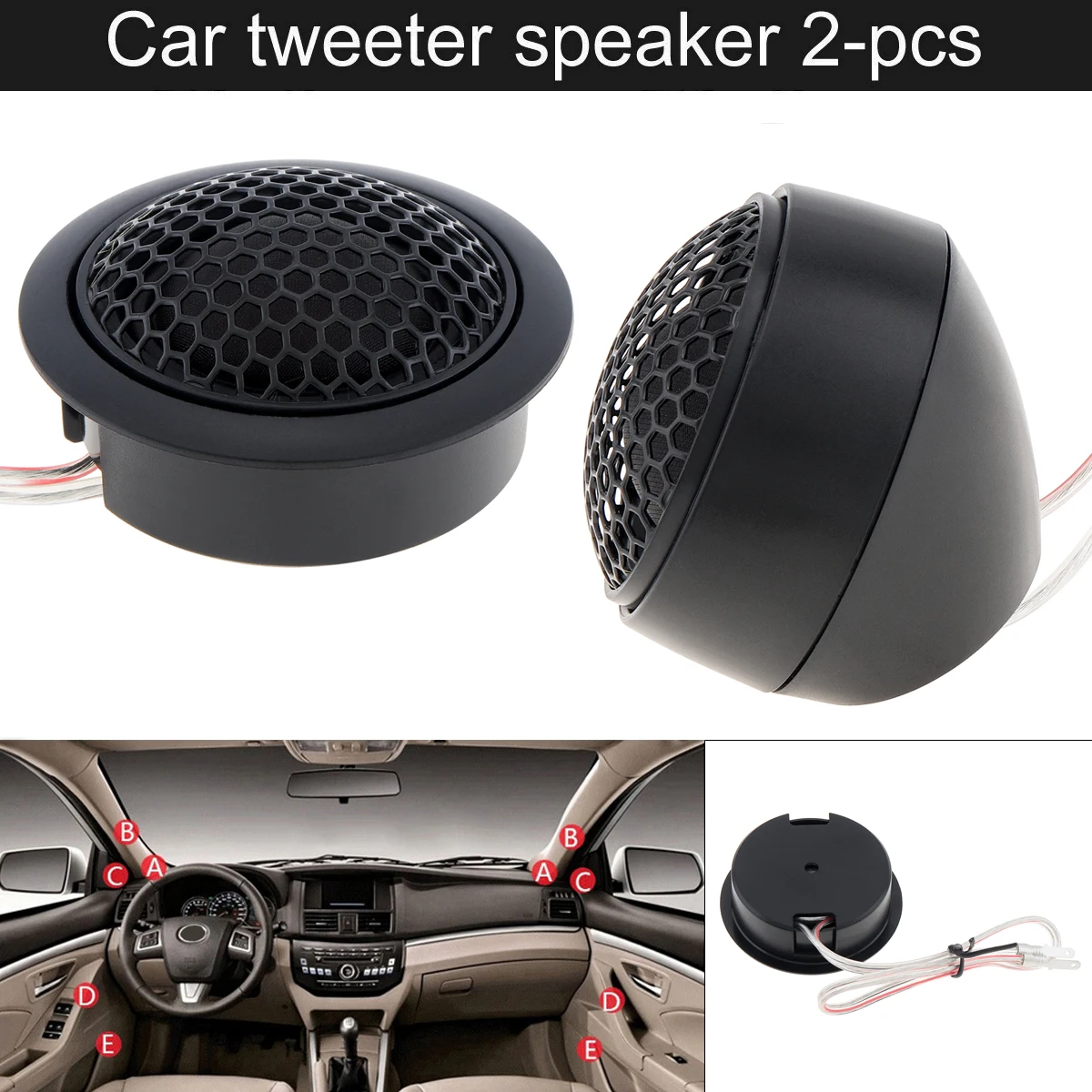 2pcs Universal 4Ohm Silk Tweeter for Car Modification