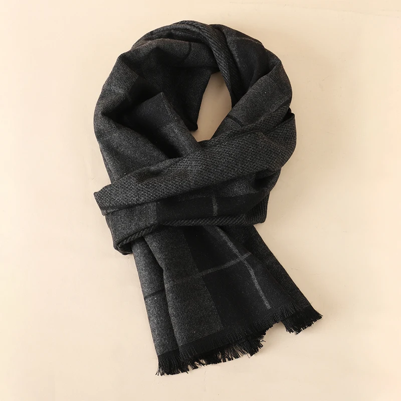 2023 New 180*30cm Men Warm Classic Lattice Scarf Fashion Casual Popular Couple Plaid Winter Men Business Unisex Muffler