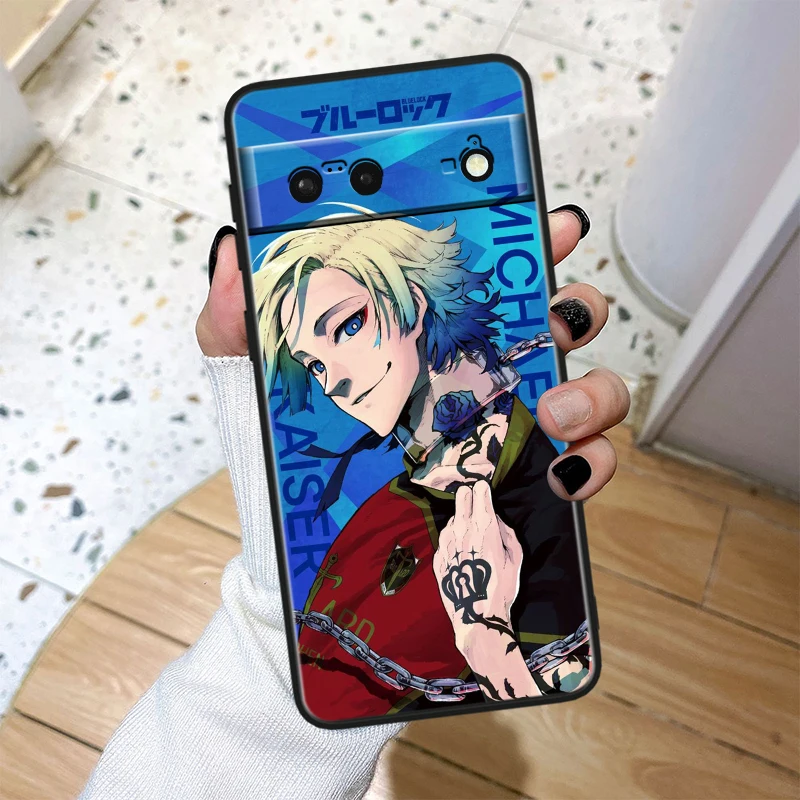 Anime BLUE LOCK For Google Pixel 9 8A 8 7A 7 6A 6 5A 5XL 5 4A 4XL 4 Pro Black Soft Silicone Phone Case Cover