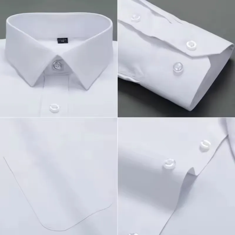 ﻿   سوبر كبيرة الحجم 11XL 10XL 9XL 8XL قمصان للرجال طويلة الأكمام الخريف الربيع منتظم صالح الأعمال الاجتماعية الأبيض مكتب قميص