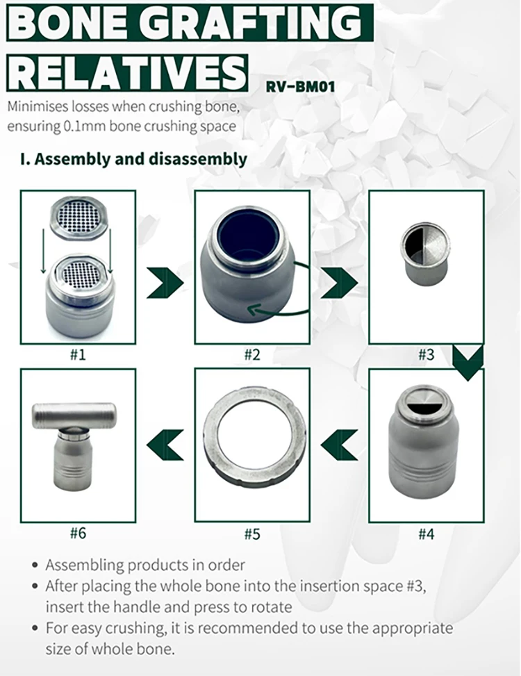 

Dental Bone Crusher Mill Grinder Implant Bone Graft Steel Augmentation Tools Crushing Instruments