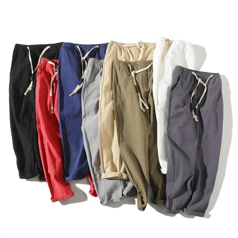 

Foreign Trade Spring and Autumn Fashion Korean Version Men's Casual Student Crop Pants Large