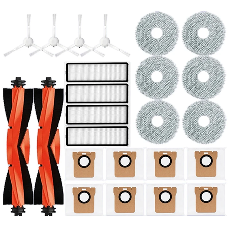 

24PCS Replacement Parts For Xiaomi Robot Vacuum X20 + / X20 Plus Vacuum Main Side Brush Hepa Filter Mop Cloth Dust Bag