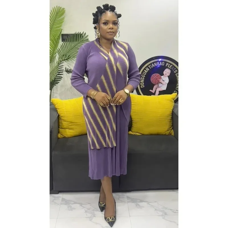 

Wholesale New Bronzing Splicing Cross V-neck Dress Fashion Loose Women's Dress 2025 Summer Fashion Hot Sales Festival Dresses