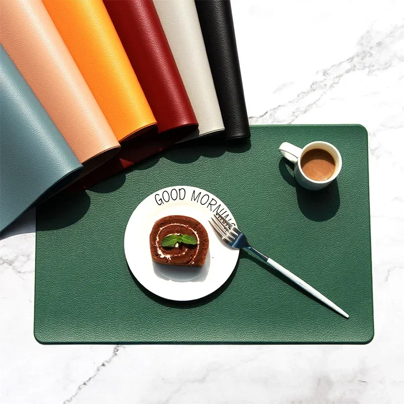 

Nordic Style Leather Placemat Non-slip Thermal Insulation Mat Table Mat Household Dining Table Waterproof Hotel Western Food