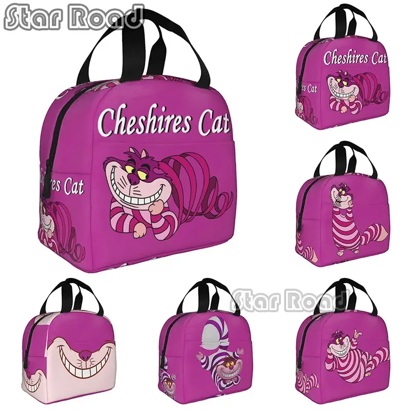 

Funny Cheshires Cat Insulated Lunch Bags for Women Resuable Thermal Cooler Lunch Tote Work Picnic Travel Storage Food Box