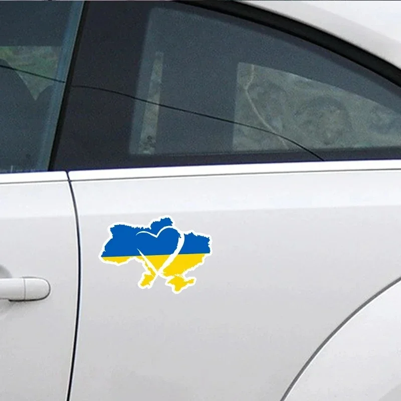 1PC Ukrainian Sunflower Round Vinyl Sticker, Waterproof Car Decal for Truck SUV National Pride Decor view 2