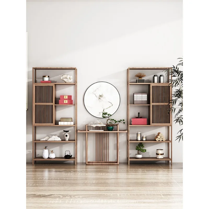 New Chinese style solid wood tea table, Zen inspired integrated tea table chair combination, wooden tea room furniture