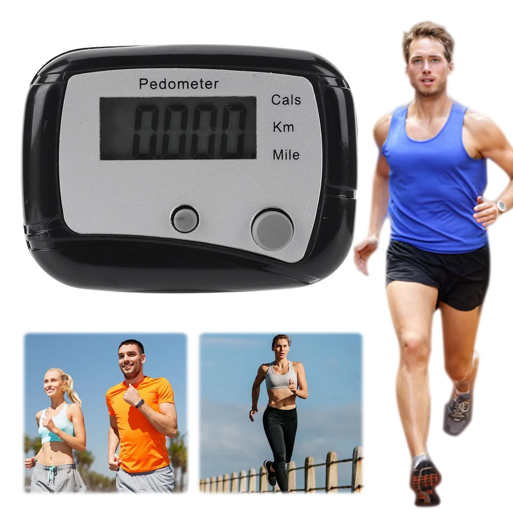 1/2/10PCS For Adults Kids Seniors Walking Pedometer Clip On Step Counter Mile Kilometer Calorie Calculation Walking Step Counter