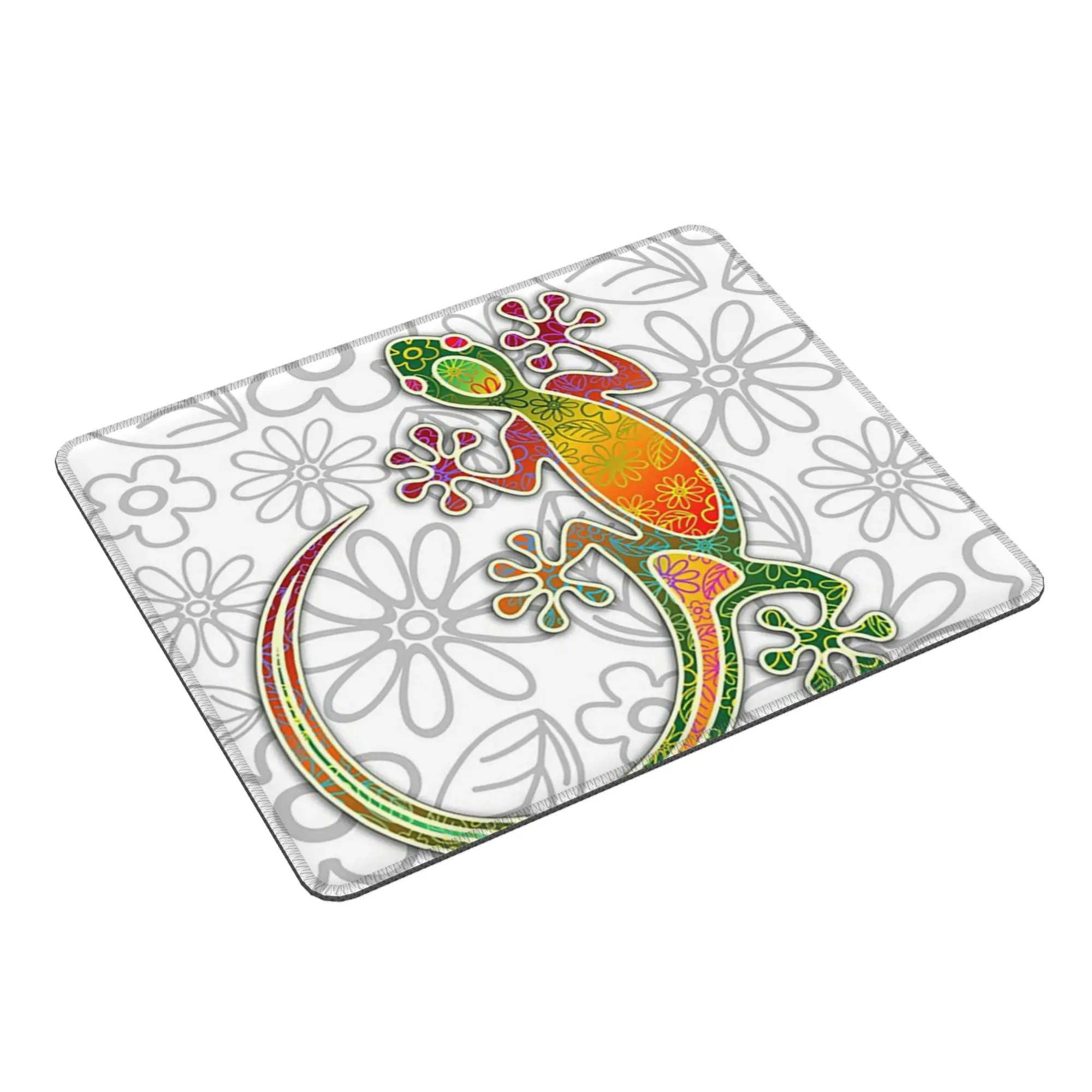 Gecko Ethnic Tribal Lizard  African Mouse Pad Computer Keyboard Mouse Mat Gaming Laptop Desk Mat Office Accessories Table Mats