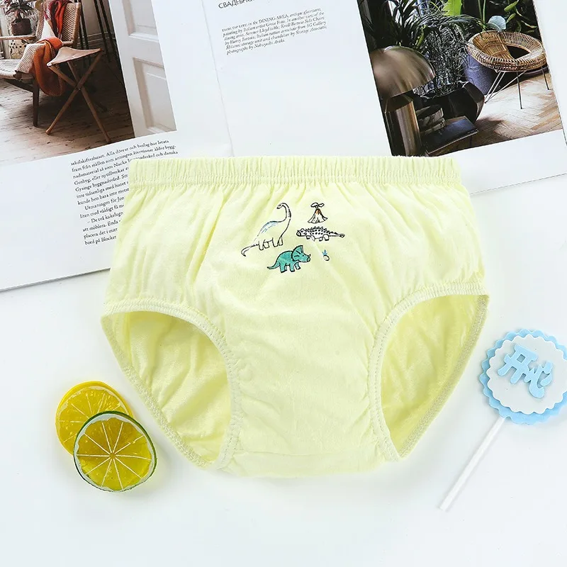 5 Pcs/Pack Boys Triangle Underwear High Quality Soft Cotton Children Briefs Dinosaur Cartoon School Kid Panties For Boy Age 3-13