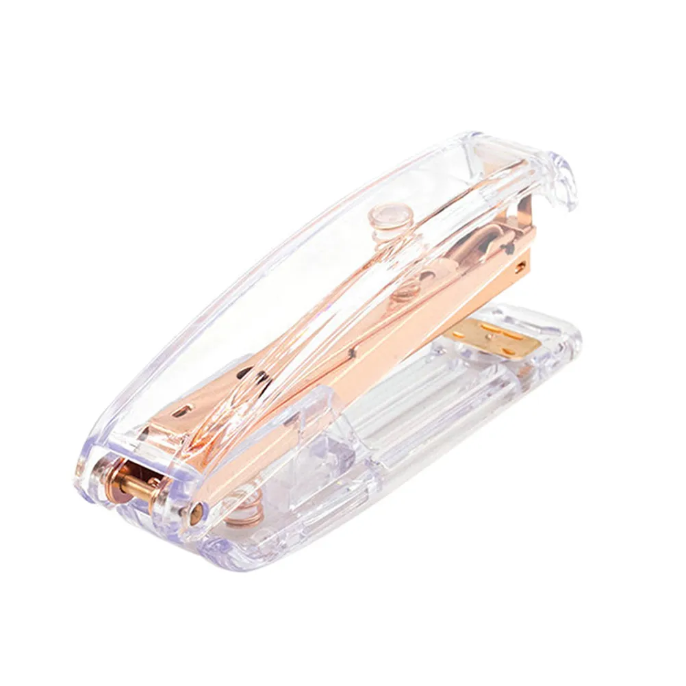 

Rose Gold Stapler Elegant Transparent Luster Modern Desktop Office Stapler Perfect Gift School Home Stationery