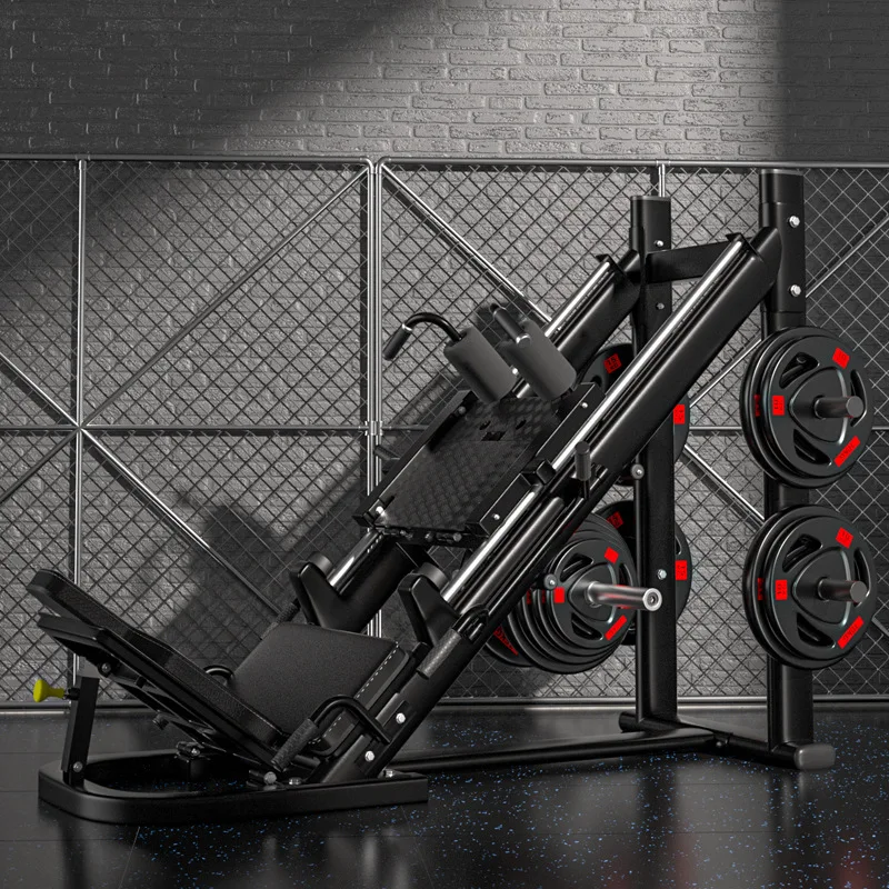 Including 100kg Weight Plates Gym Commercial Squat Machine With A 45 ° Tilt Upward Leg Strength Training Kick Machine