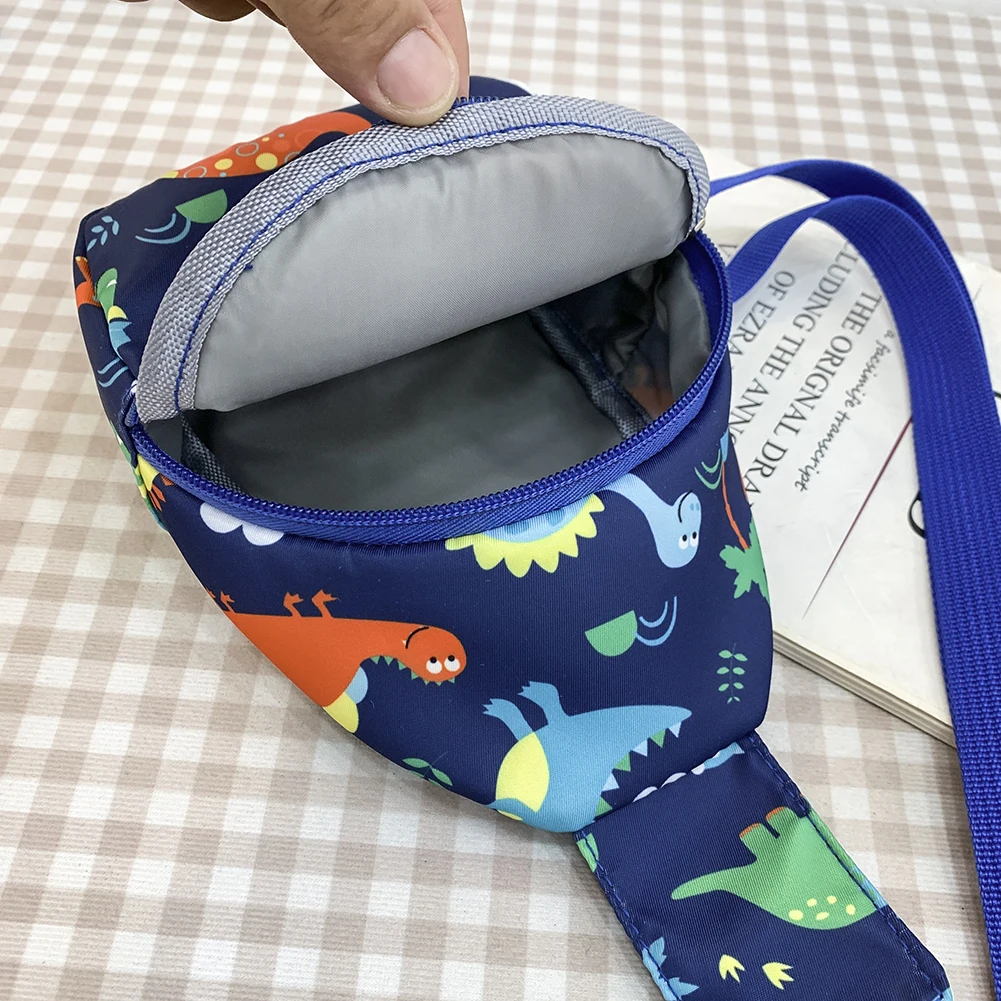 Children Nylon Belt Bag Money Pouch Baby Cartoon Girls Boys Cute Dinosaur Horn Cartoon Print Kids Chest Bags Purse Crossbody Bag